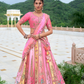 Beautifully Shaded Silk Lehenga with Handcrafted Embroidery & Cutwork