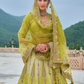 Beautifully Shaded Silk Lehenga with Handcrafted Embroidery & Cutwork