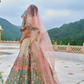 Beautifully Shaded Silk Lehenga with Handcrafted Embroidery & Cutwork