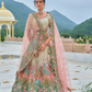 Beautifully Shaded Silk Lehenga with Handcrafted Embroidery & Cutwork