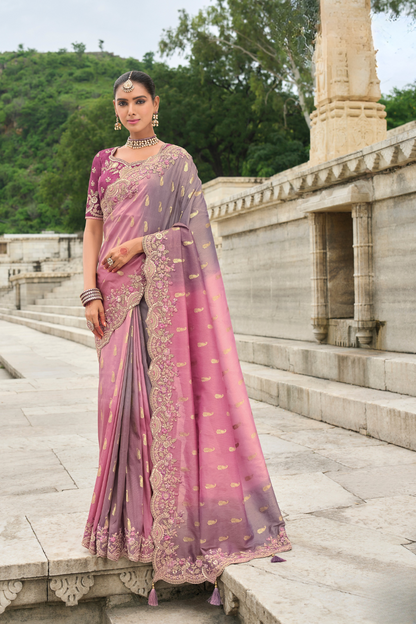Soft Radiance in Pink Tissue Georgette Elegance