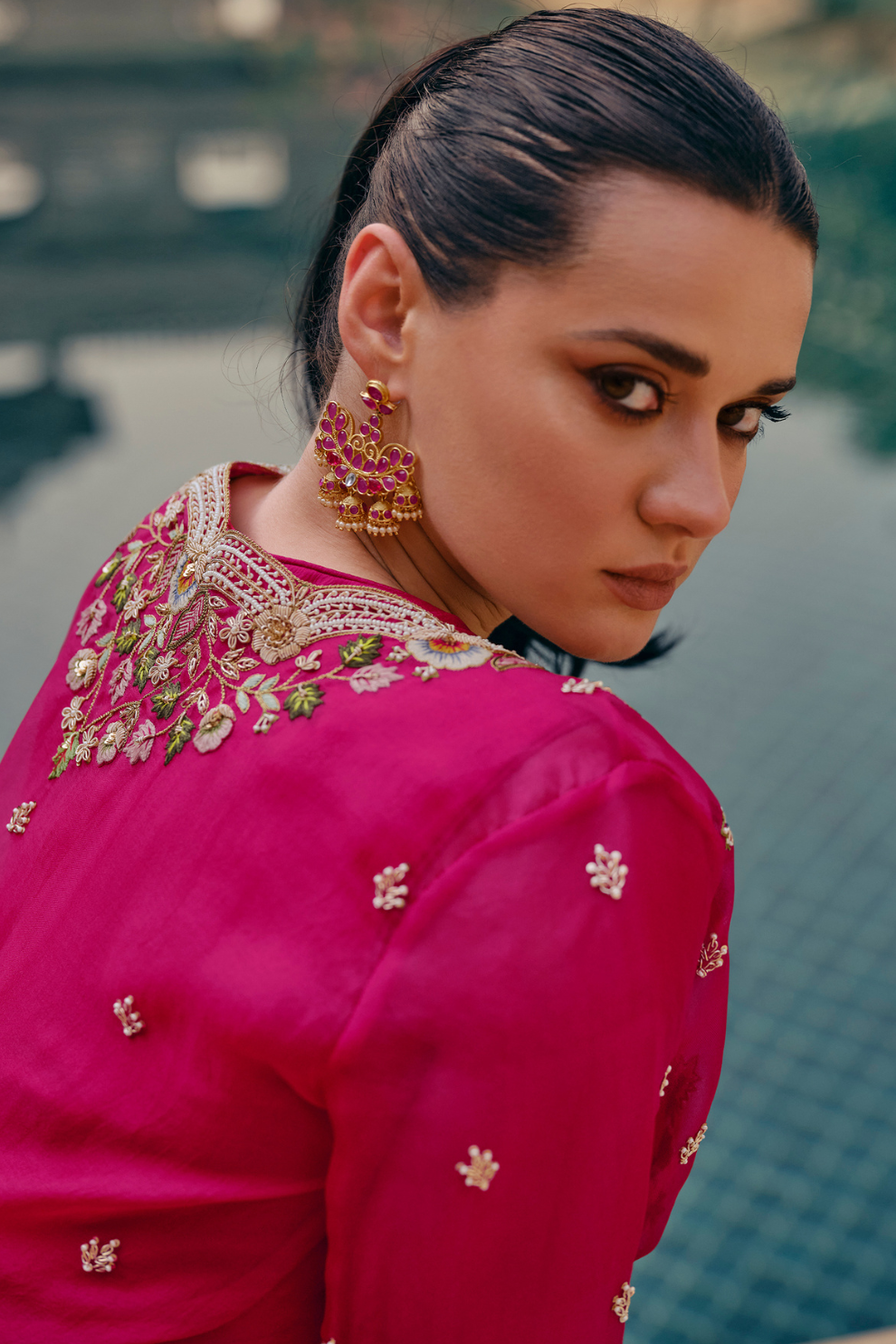 Elegance Reimagined Indo-Western Style in Rich Chinnon Silk
