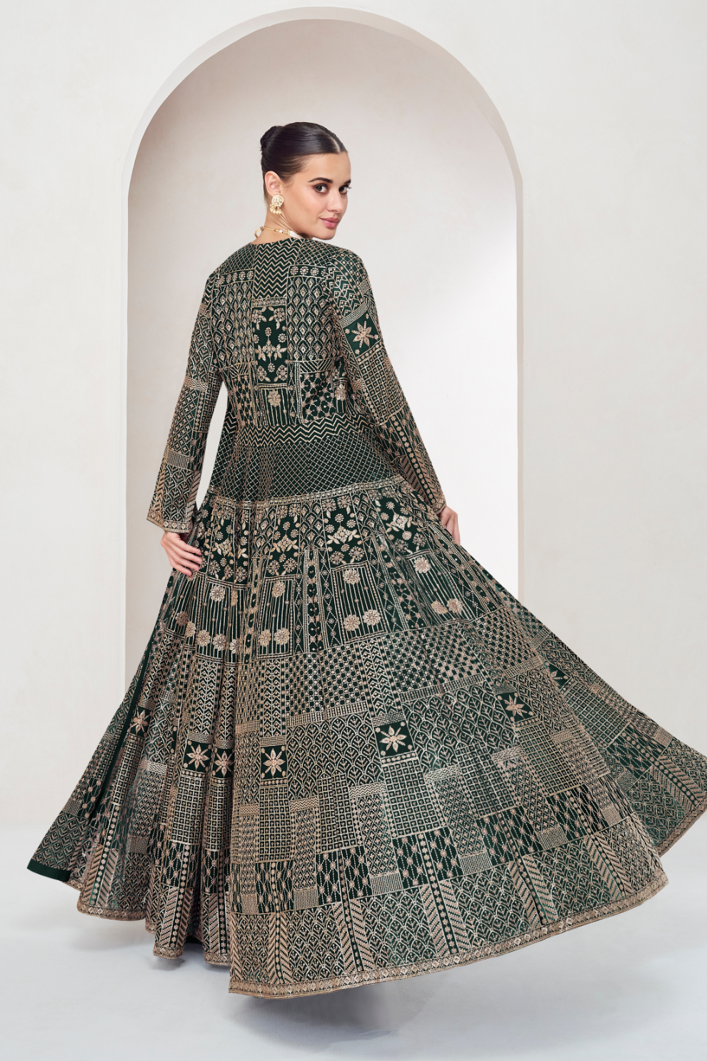 Designer Indo-Western Jacket Suit with Intricate Cut Dana Detailing