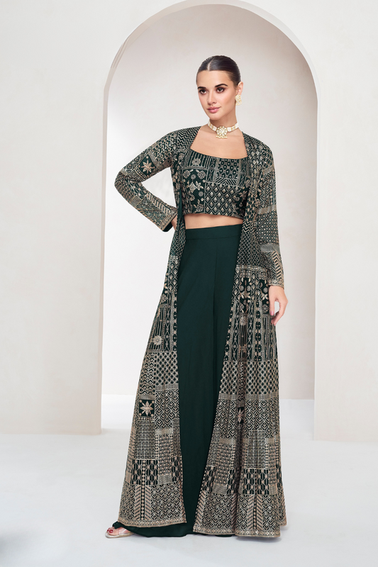 Designer Indo-Western Jacket Suit with Intricate Cut Dana Detailing