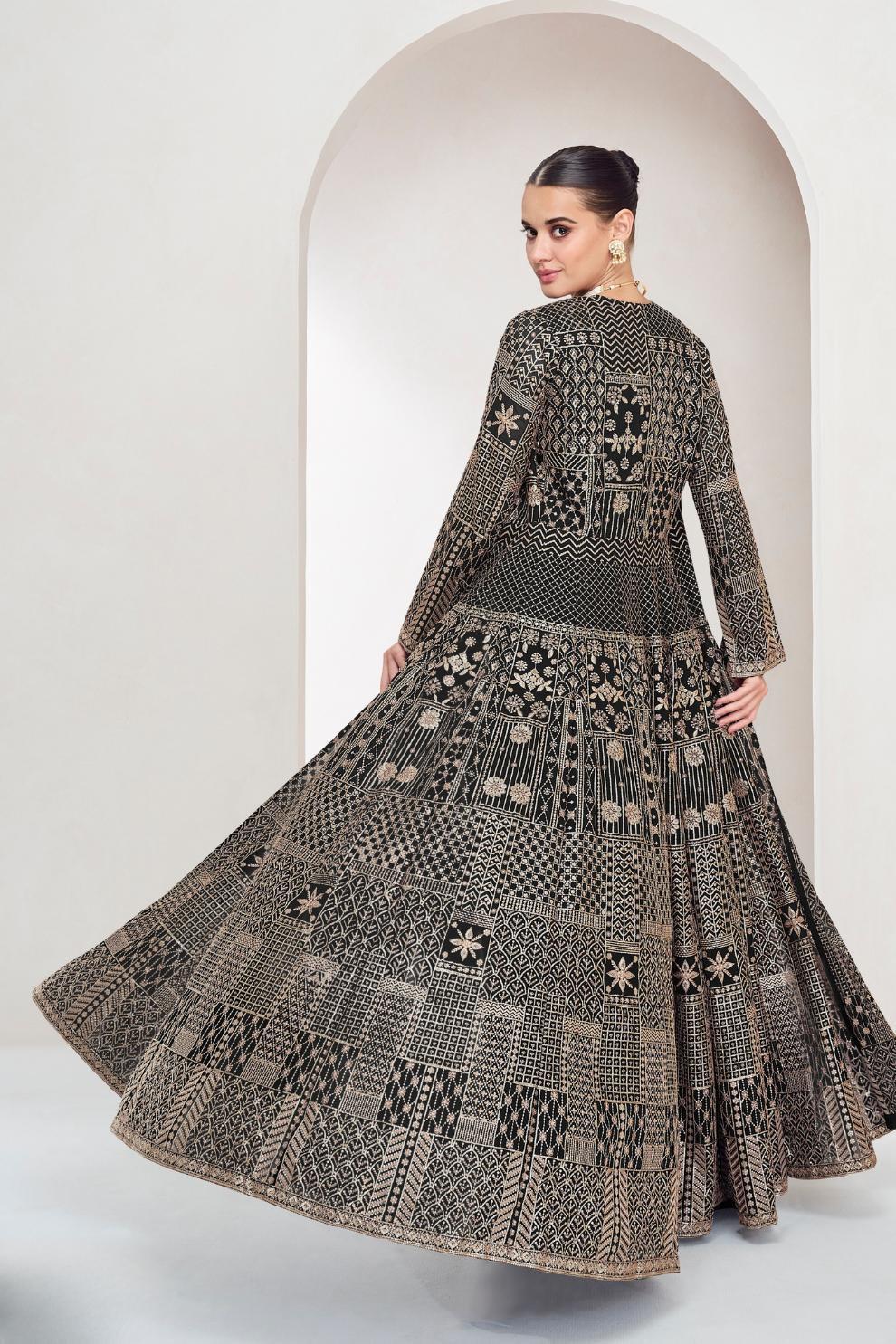 Designer Indo-Western Jacket Suit with Intricate Cut Dana Detailing
