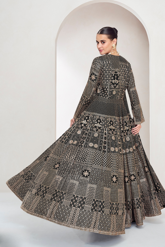 Designer Indo-Western Jacket Suit with Intricate Cut Dana Detailing