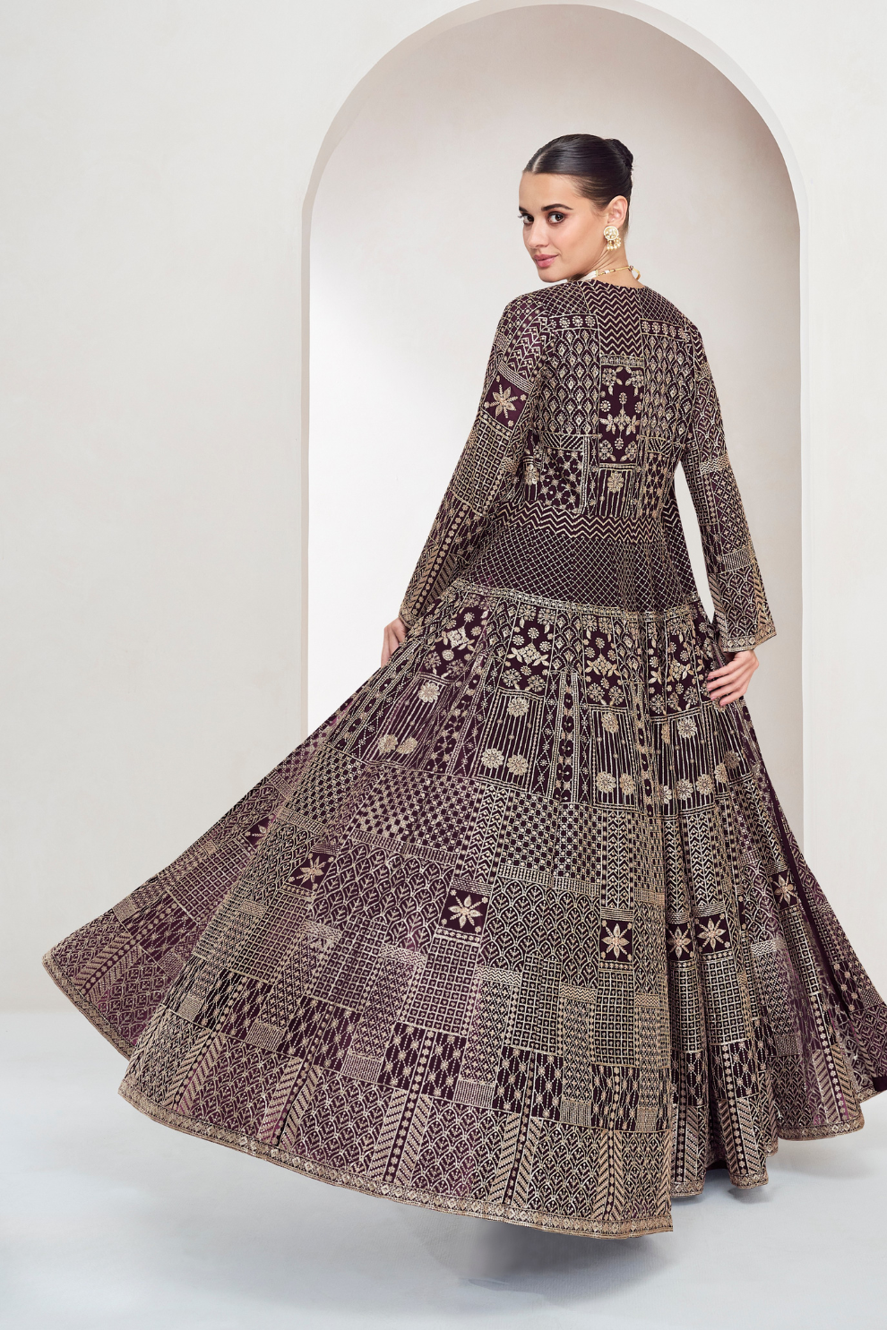 Designer Indo-Western Jacket Suit with Intricate Cut Dana Detailing