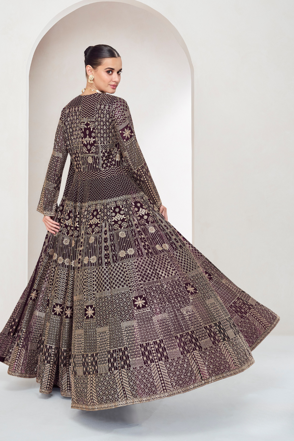 Designer Indo-Western Jacket Suit with Intricate Cut Dana Detailing