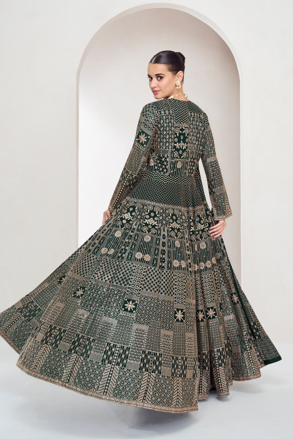 Designer Indo-Western Jacket Suit with Intricate Cut Dana Detailing