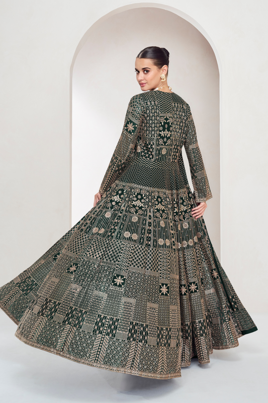 Designer Indo-Western Jacket Suit with Intricate Cut Dana Detailing