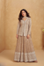 Elegance Redefined: Full-Length Indo-Western Dress with Zari Detailing for Luxe Festive Looks