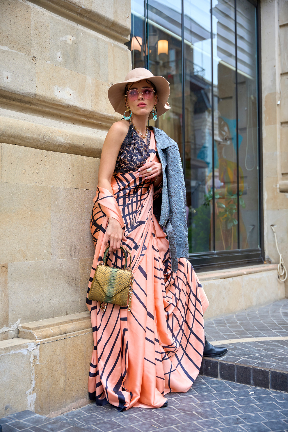 Japan Satin Printed Saree with Elegant Silken Drape Finish