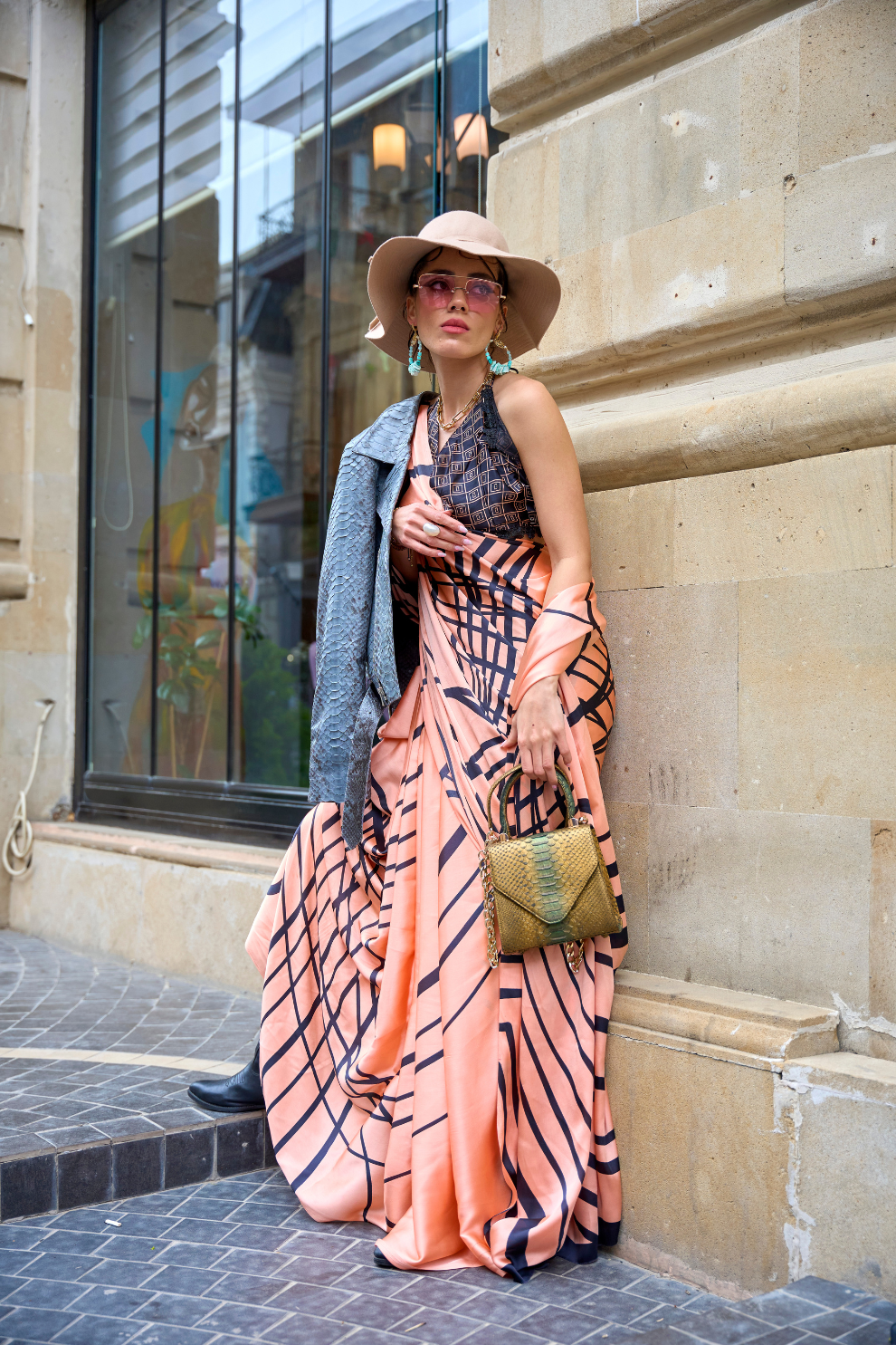 Japan Satin Printed Saree with Elegant Silken Drape Finish