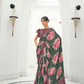 Digital Floral Printed Crepe Silk Saree with Graceful Drape
