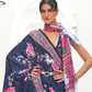 Digital Floral Printed Crepe Silk Saree with Graceful Drape