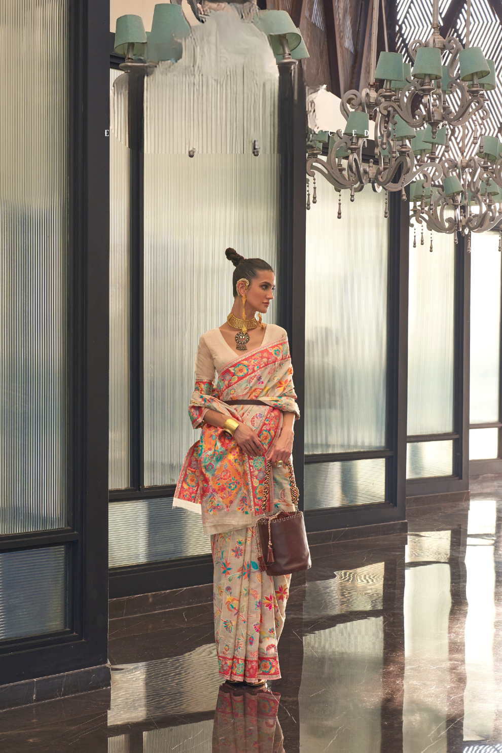 Kashmiri Modal Pashmina Silk Saree with Traditional Elegance