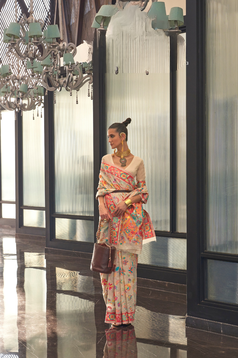 Kashmiri Modal Pashmina Silk Saree with Traditional Elegance