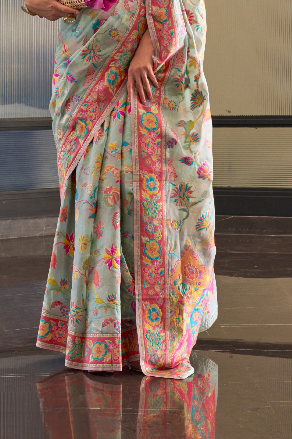 Kashmiri Modal Pashmina Silk Saree with Traditional Elegance