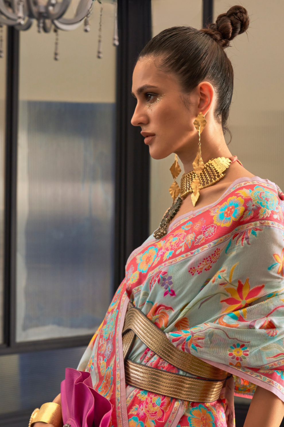 Kashmiri Modal Pashmina Silk Saree with Traditional Elegance