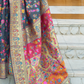 Premium Floral Banarasi Saree with Pashmina Silk Look
