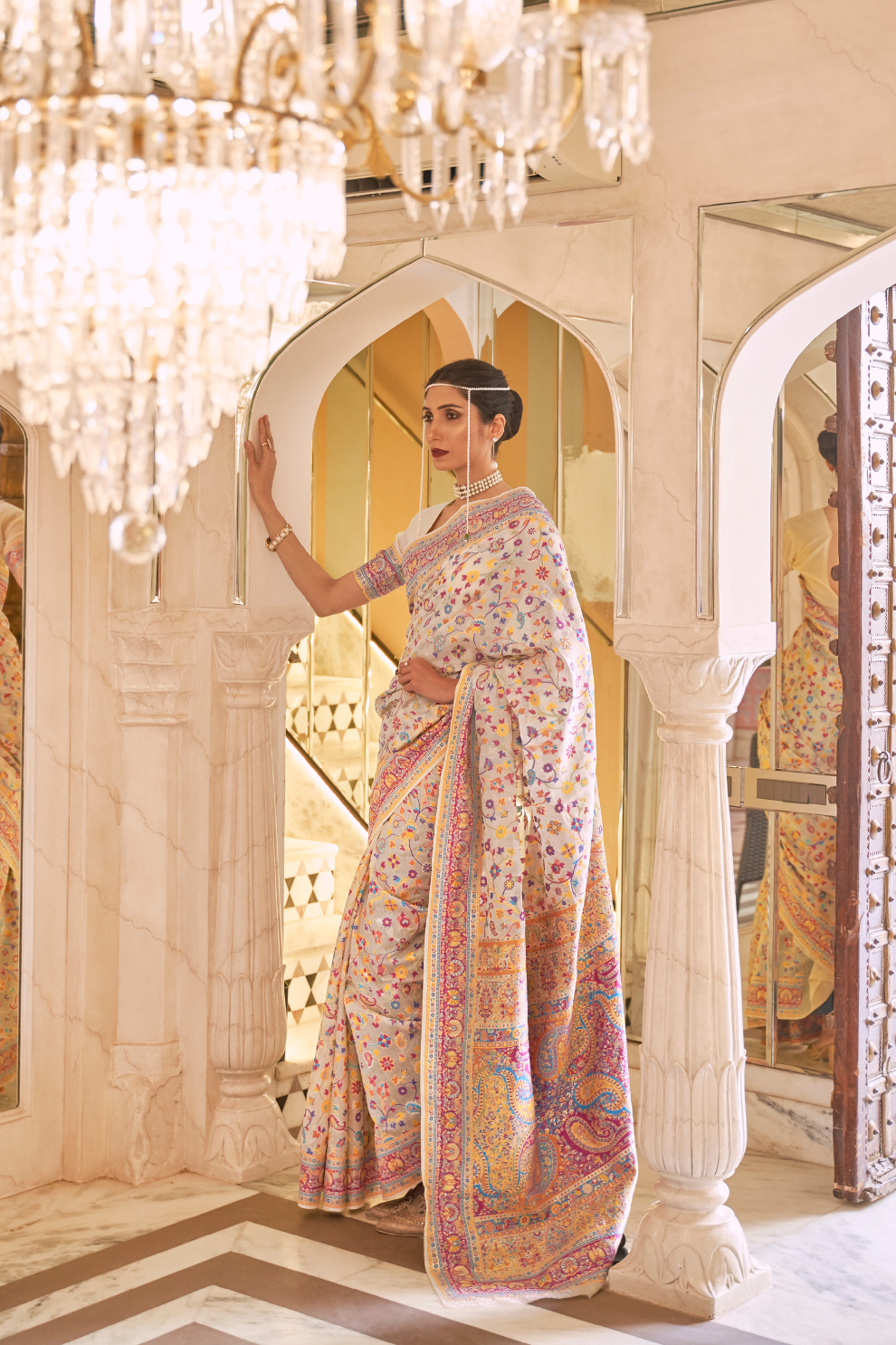 Premium Modal Silk Saree with Kashmiri Handloom Design