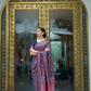 Premium Floral Banarasi Saree with Pashmina Silk Look