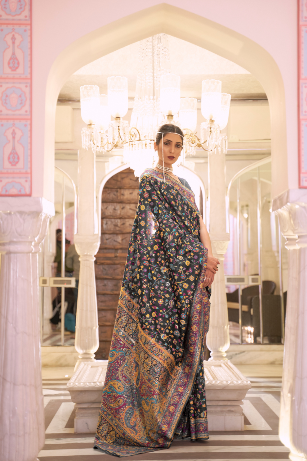 Premium Modal Silk Saree with Kashmiri Handloom Design