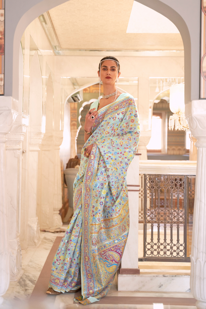 Premium Modal Silk Saree with Kashmiri Handloom Design
