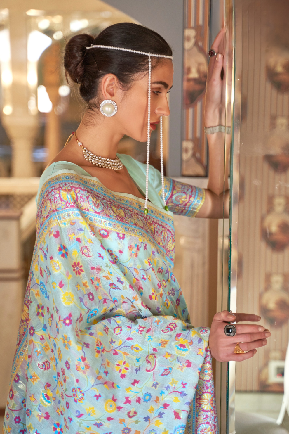 Premium Modal Silk Saree with Kashmiri Handloom Design