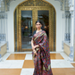 Premium Floral Banarasi Saree with Pashmina Silk Look