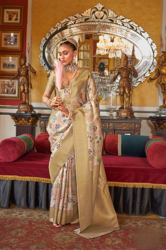 Traditional Woven Silk Blend Saree in Kanjivaram Design