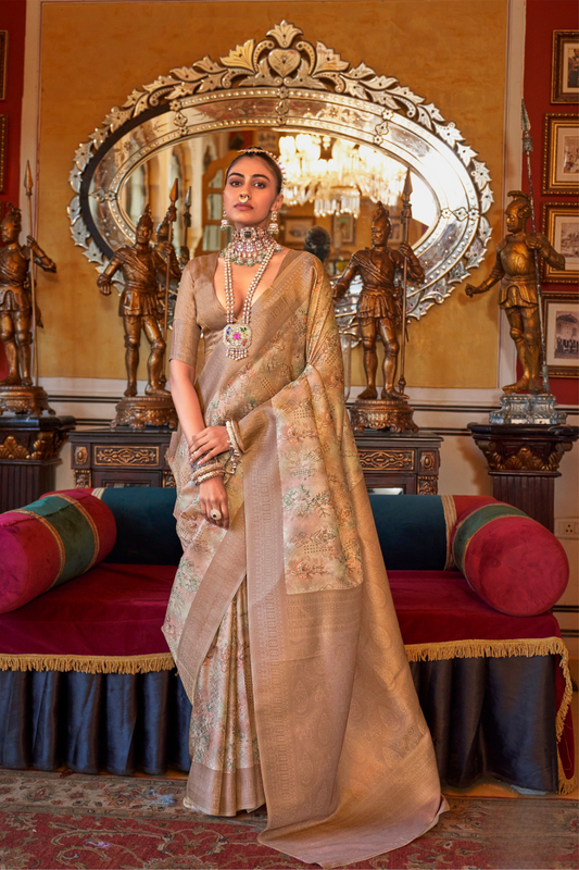 Traditional Woven Silk Blend Saree in Kanjivaram Design