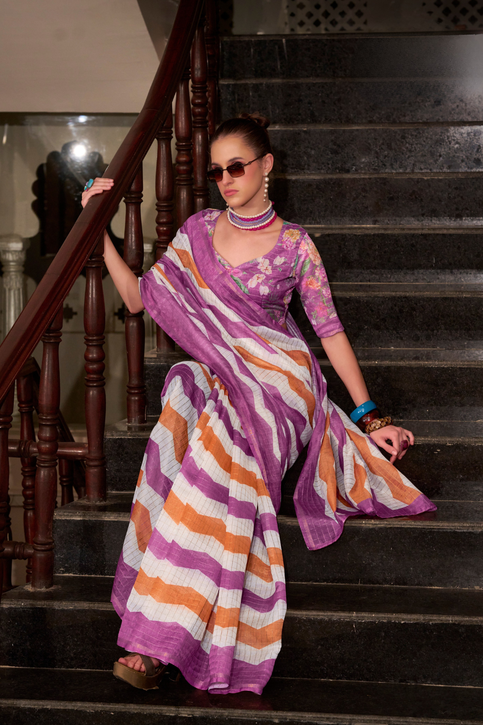 Linen Cotton Silk Saree with Soft Texture and Natural Elegance - LaVante Fashion