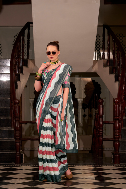 Linen Cotton Silk Saree with Soft Texture and Natural Elegance - LaVante Fashion