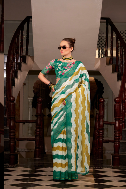 Linen Cotton Silk Saree with Soft Texture and Natural Elegance - LaVante Fashion