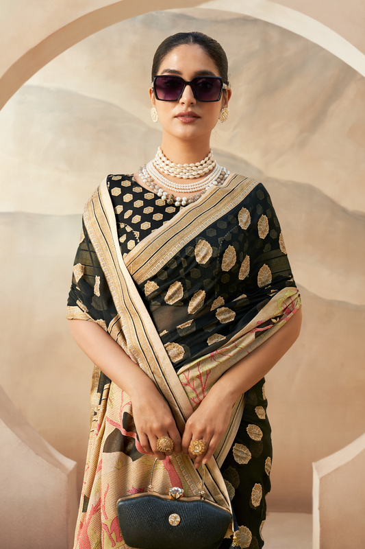Georgette Saree with Artistic Burnout Butti for Occasions