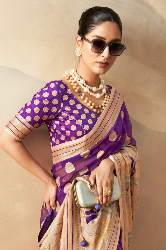 Georgette Saree with Artistic Burnout Butti for Occasions