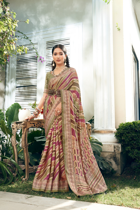 Pure Viscose Georgette Saree with Burnout Fancy Design