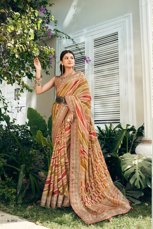 Pure Viscose Georgette Saree with Burnout Fancy Design