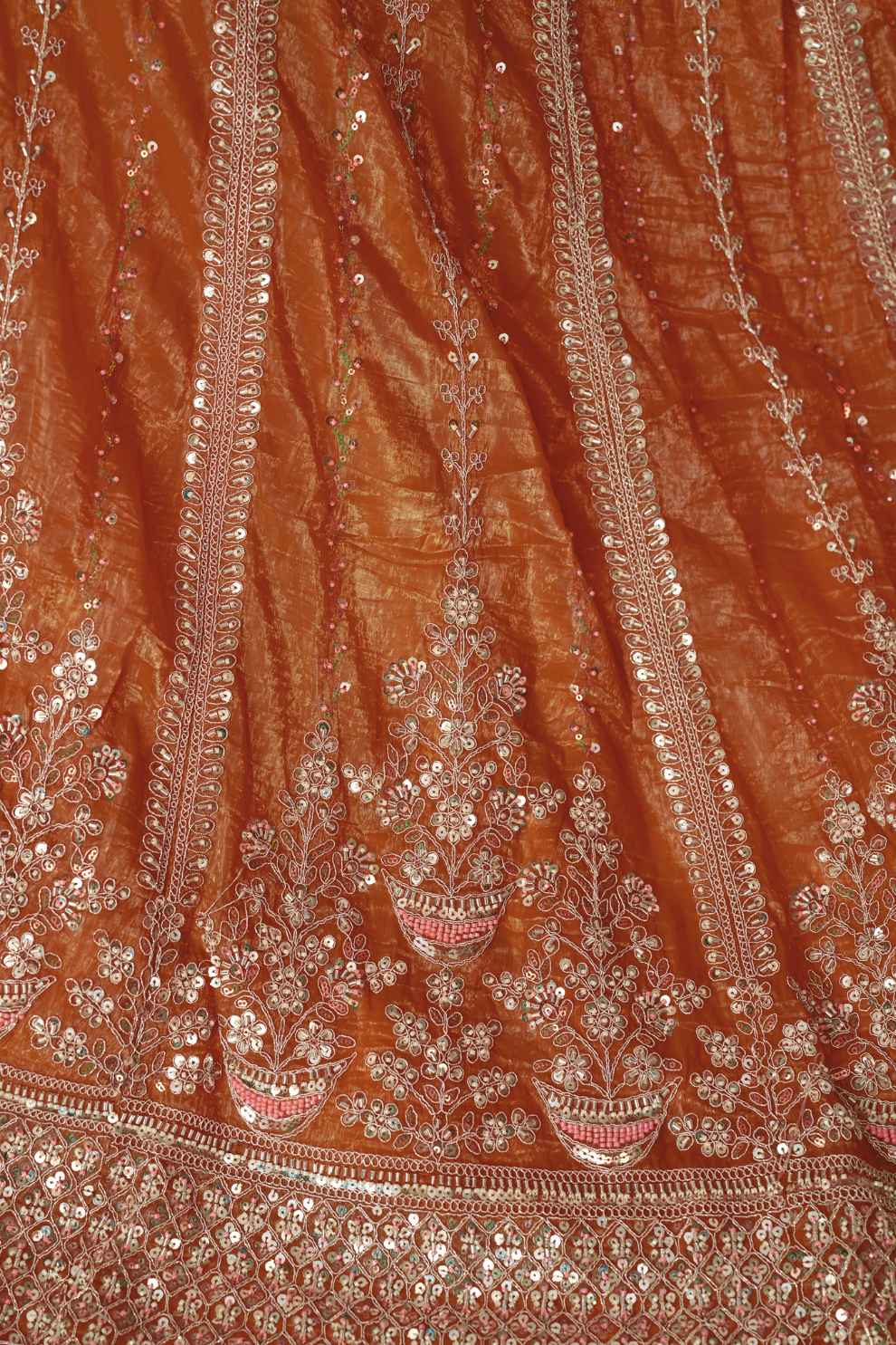 Elegant Designer Lehenga with Intricate Sequins and Cut Dana Detailing