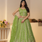 Elegant Designer Lehenga with Intricate Sequins and Cut Dana Detailing