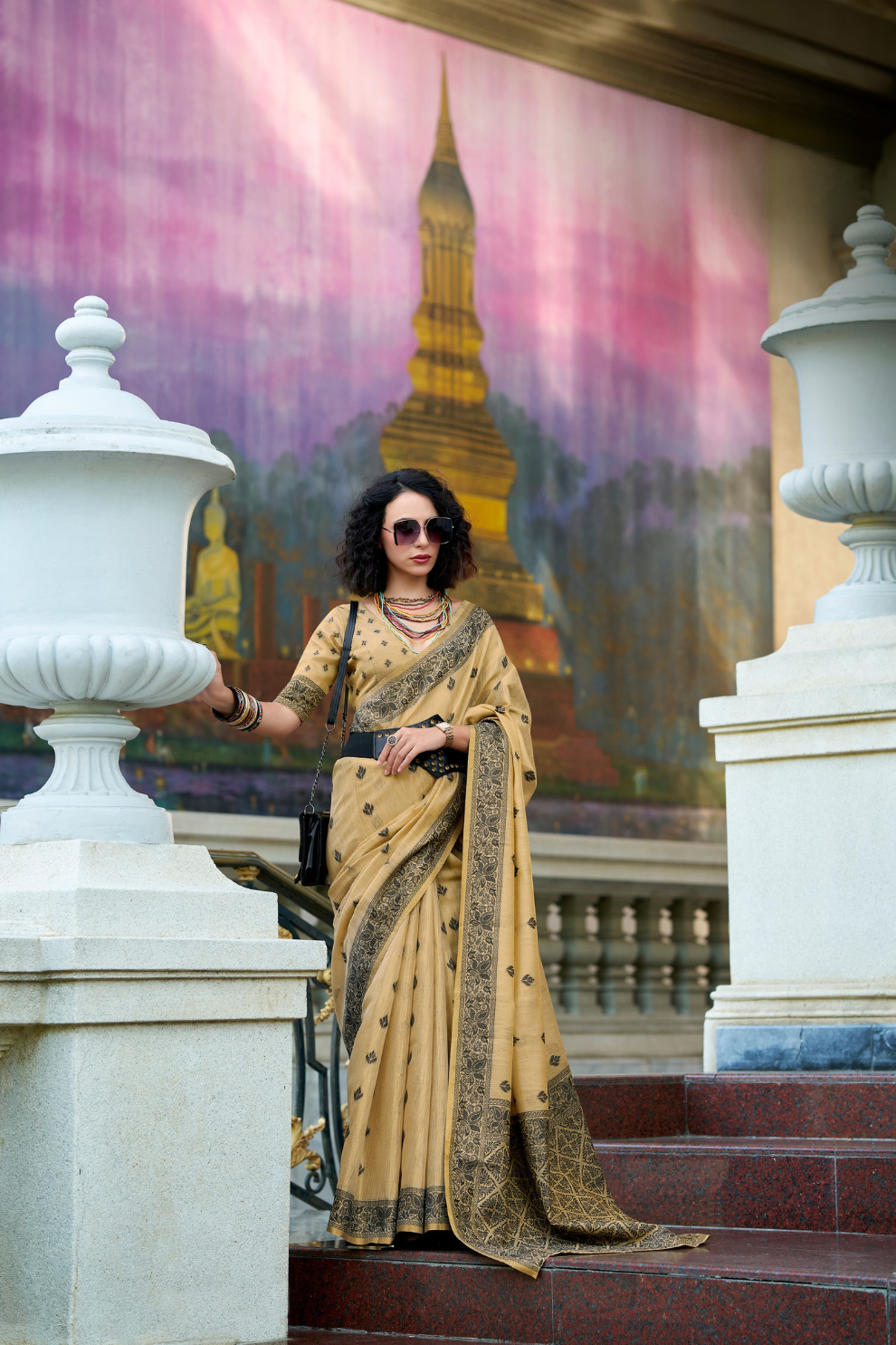 Linen Tissue Silk Saree with Soft Shine and Natural Elegance - LaVante Fashion