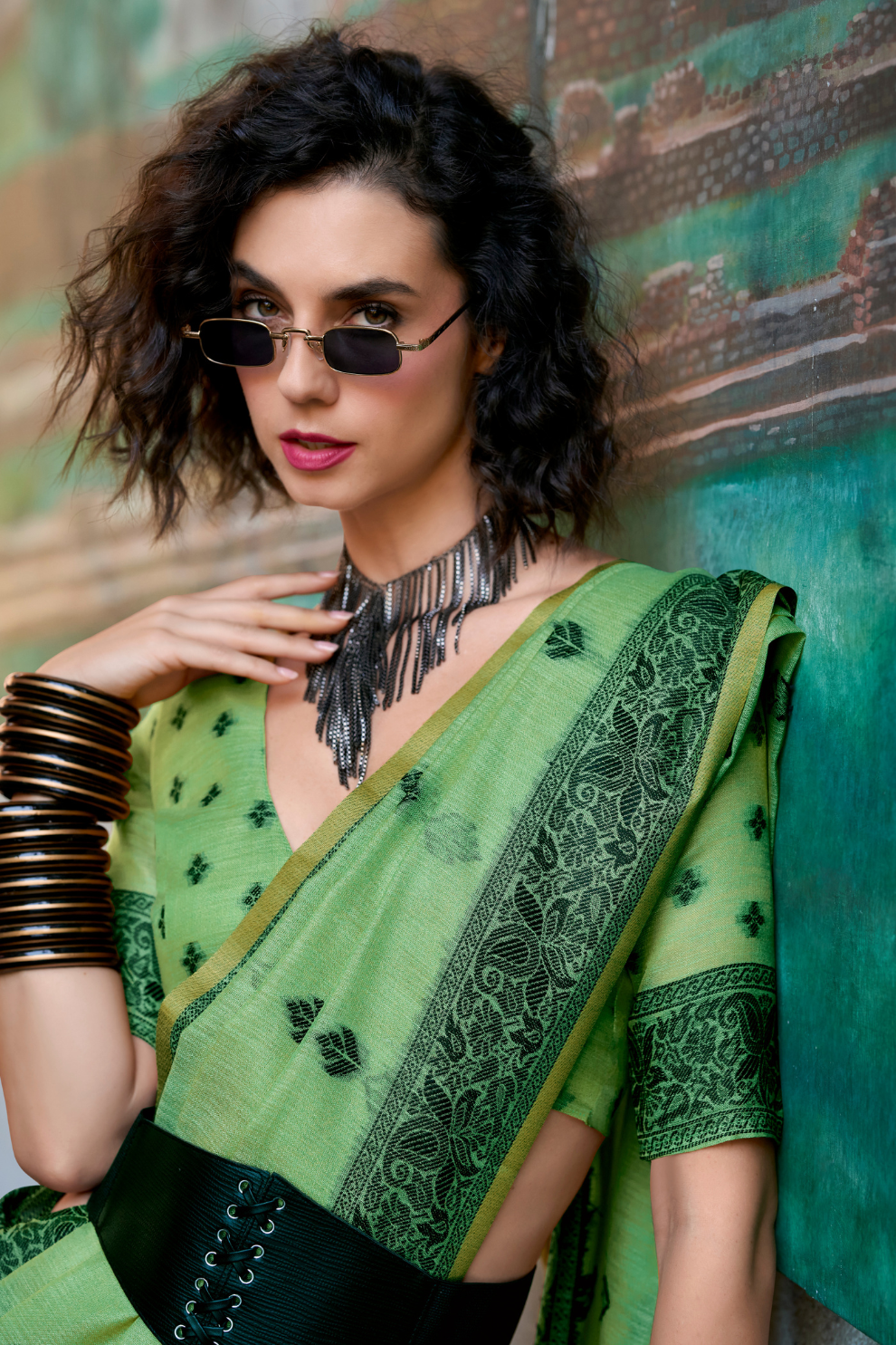 Linen Tissue Silk Saree with Soft Shine and Natural Elegance - LaVante Fashion