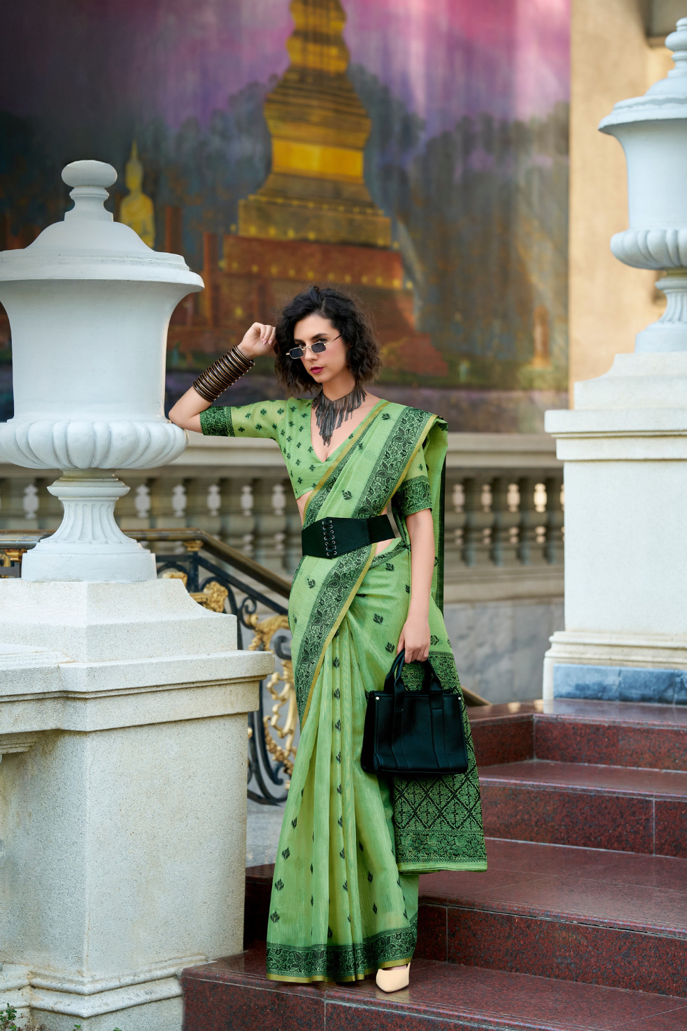 Linen Tissue Silk Saree with Soft Shine and Natural Elegance - LaVante Fashion