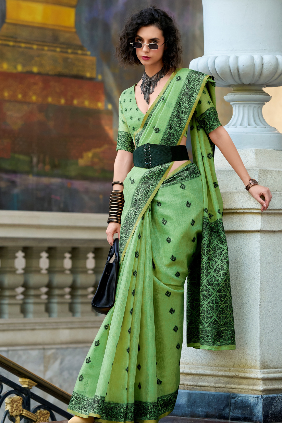 Linen Tissue Silk Saree with Soft Shine and Natural Elegance - LaVante Fashion