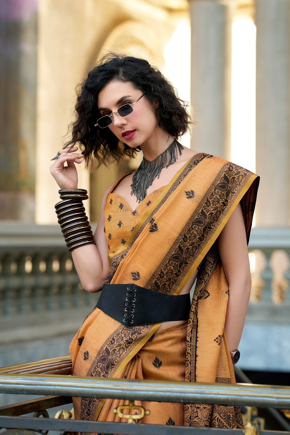 Linen Tissue Silk Saree with Soft Shine and Natural Elegance - LaVante Fashion