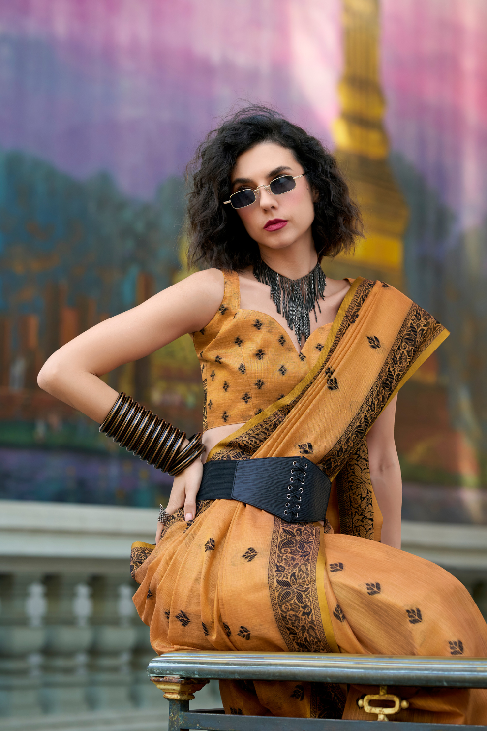 Linen Tissue Silk Saree with Soft Shine and Natural Elegance - LaVante Fashion