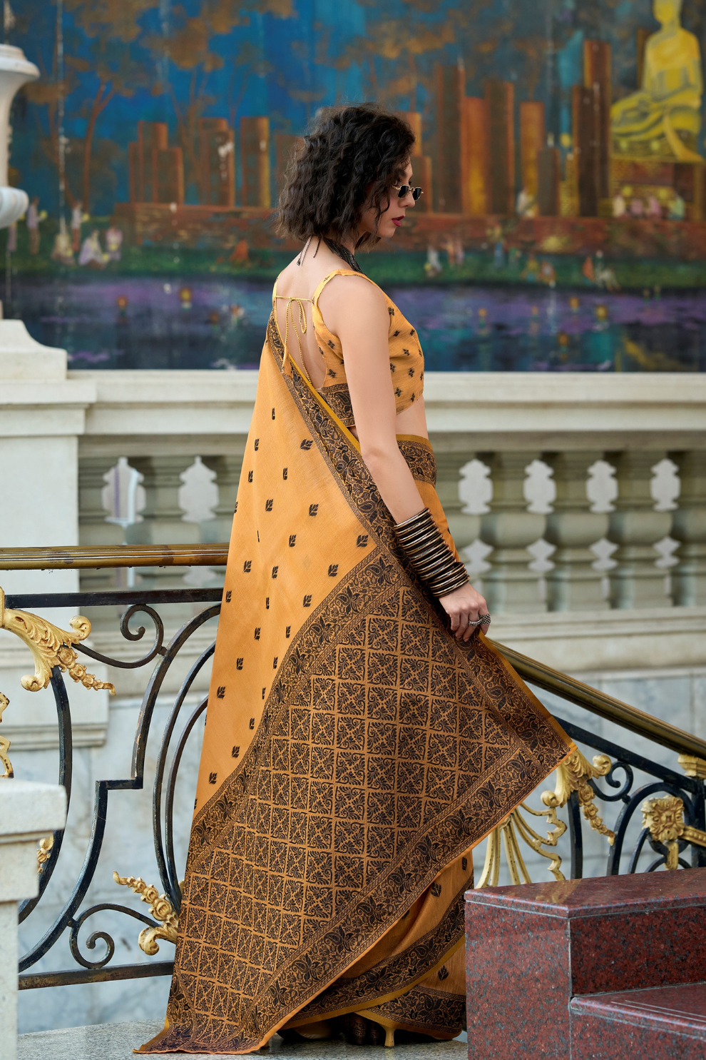 Linen Tissue Silk Saree with Soft Shine and Natural Elegance - LaVante Fashion