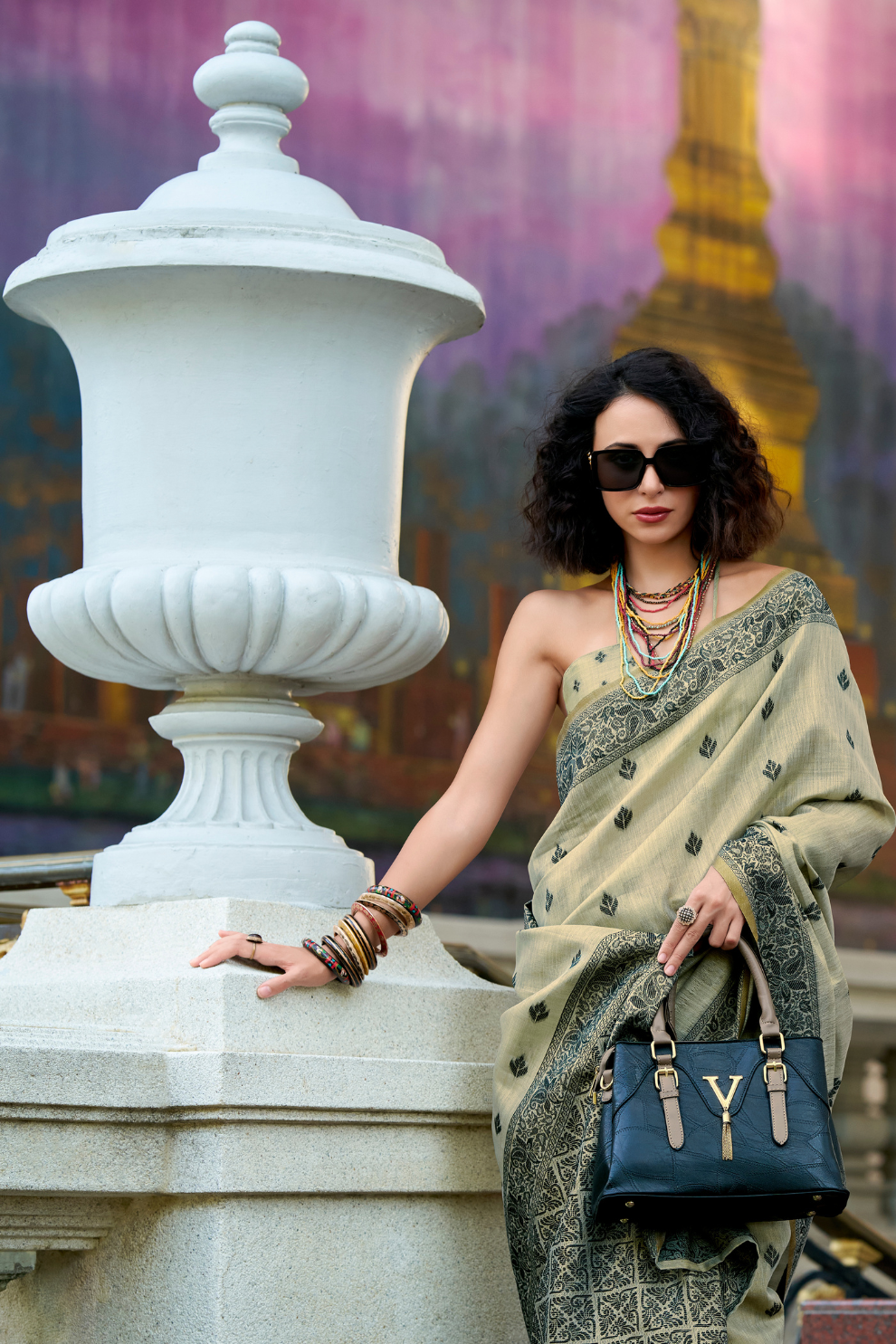 Linen Tissue Silk Saree with Soft Shine and Natural Elegance - LaVante Fashion