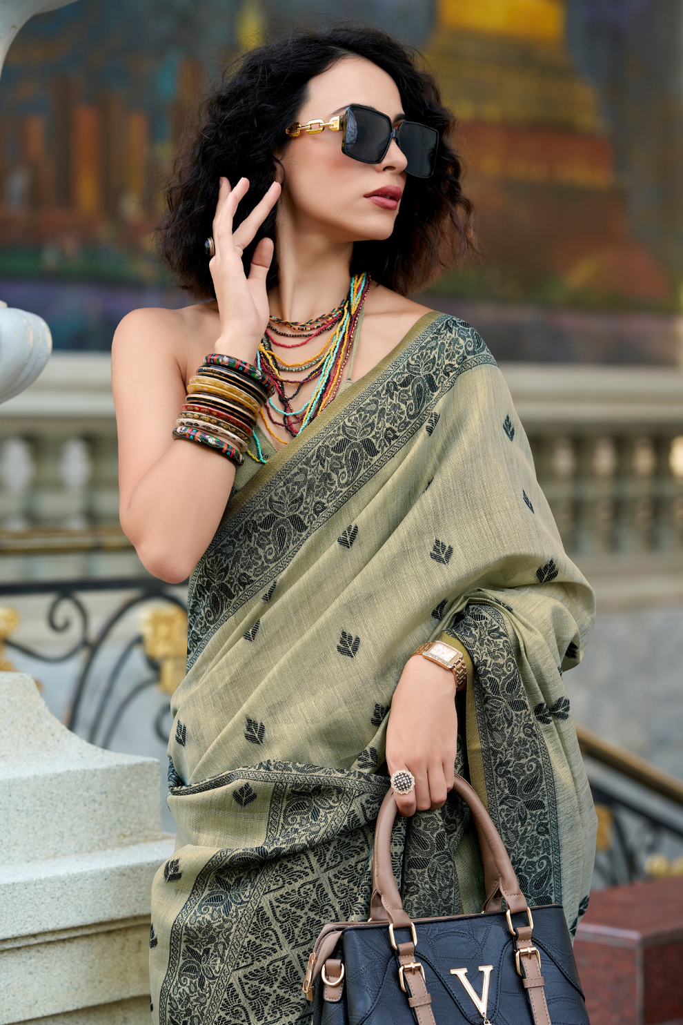 Linen Tissue Silk Saree with Soft Shine and Natural Elegance - LaVante Fashion